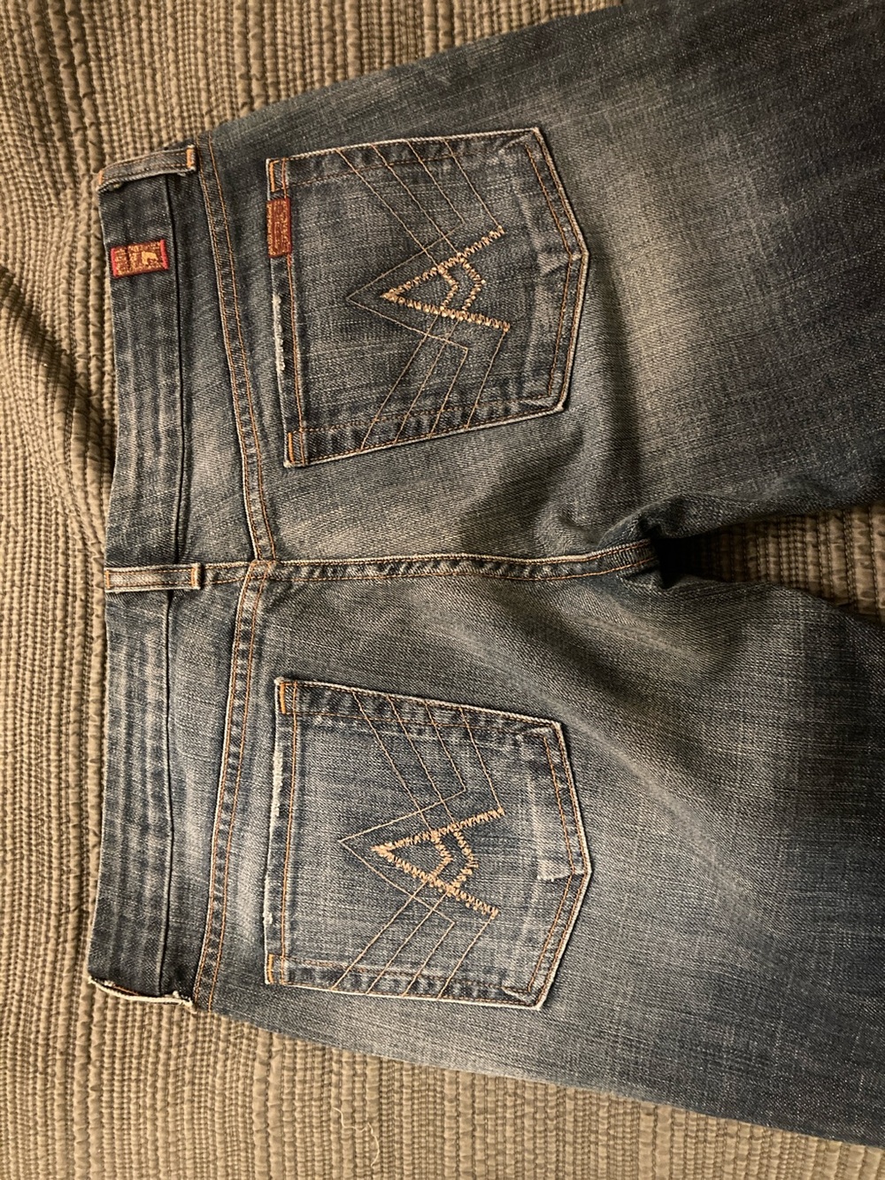 7 For All Mankind Womens Faded Blue Flare Jeans